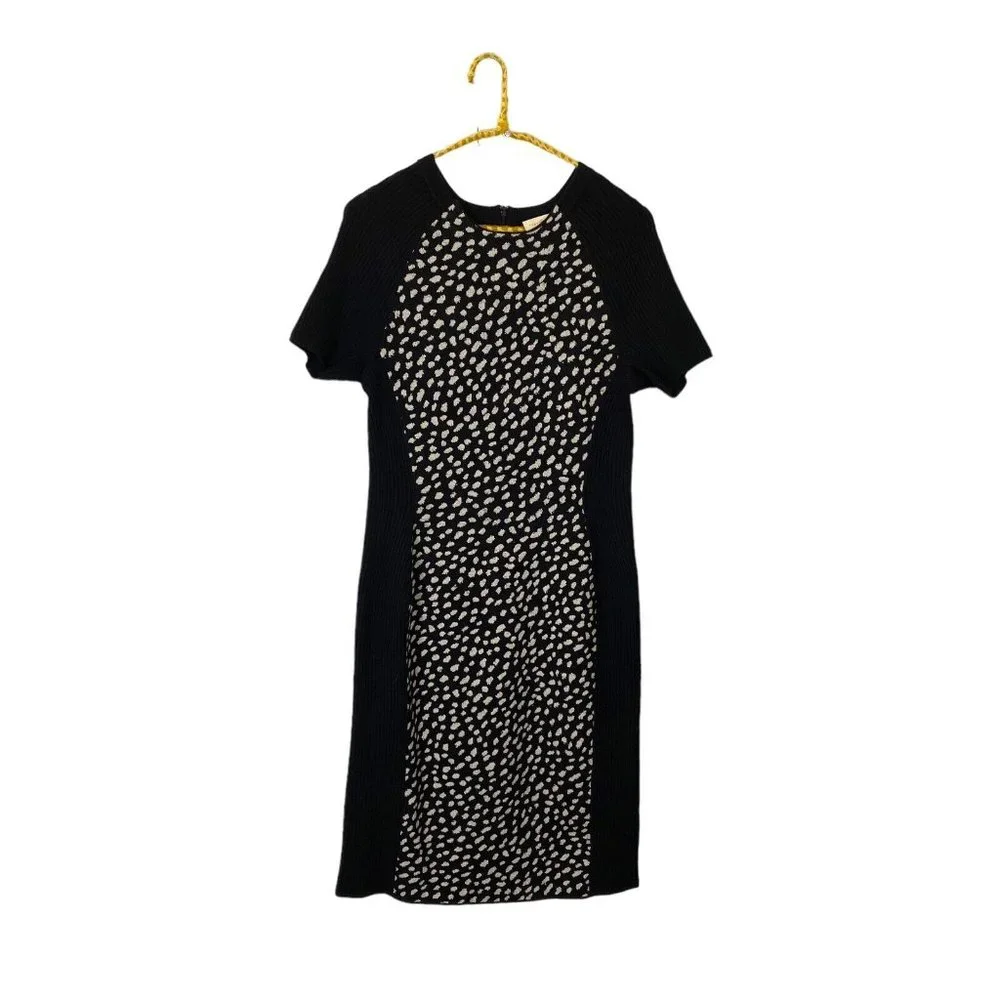Tory Burch Black and White Printed Sheath Dress